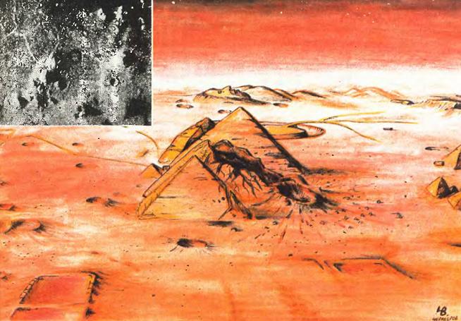 Рисунок Черноброва города на Марсе